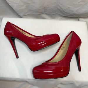 SOLD Colin Stuart Red Suede and Leather Heels